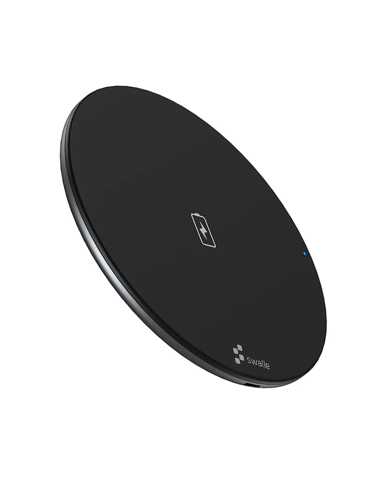 Swalle 15 вт Qi беспроводное зарядное устройство для iPhone 11 XR 8 Plus беспроводной зарядный коврик для samsung S9 S10+ Note 9 10 зарядное устройство для мобильного телефона - Цвет: Black