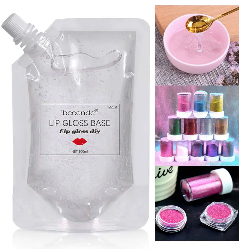 

100ml DIY Clear Lip Gloss Base Oil DIY Moisturizing Olive Oil Liquid Lipstick Material Base Gel Lip Gloss Base with Glitter