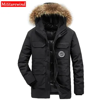 

Brand New 2020 Winter Parka Jacket Men New Parkas Coat Men Hooded Fur Collar Windbreaker Men Clothing Mid-long Warm Parkas