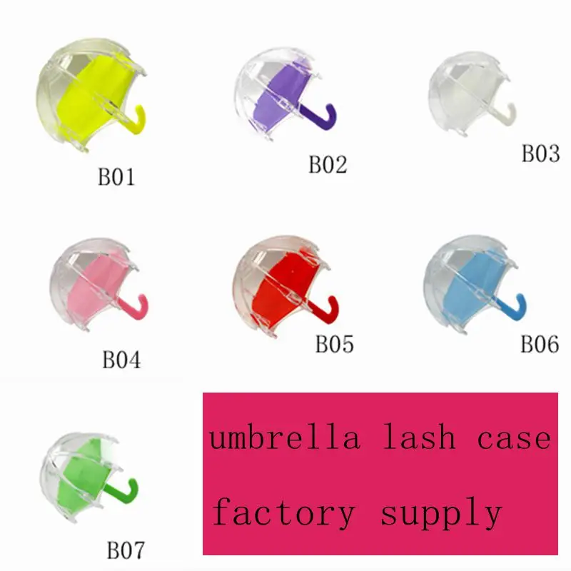 

empty umbrella lash case 12pcs/24pcs lash package plastic eyelash box for strip eyelashes umbrella lash box