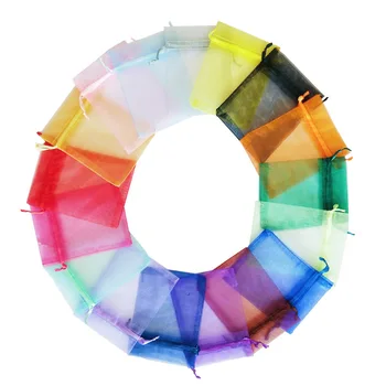 

50pcs Drawstring Organza Bag Gauze Bag Jewelry Bag Packing Drawable Bag Gift Candy Cookie Bags Party Wedding Favor Goodie Bags