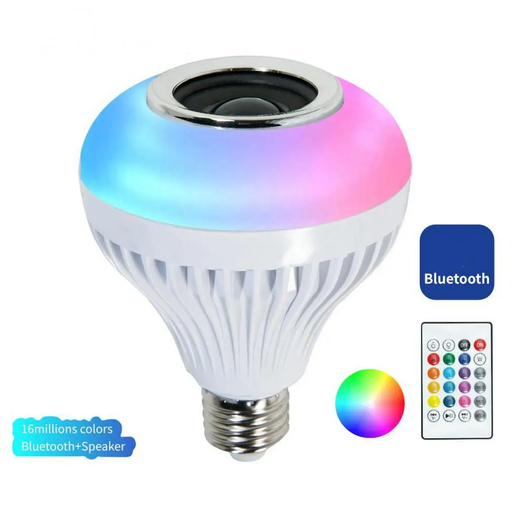 5-7 Вт Беспроводная Bluetooth Колонка лампа LED RGB Музыка проигрыватель ламсветильник E27