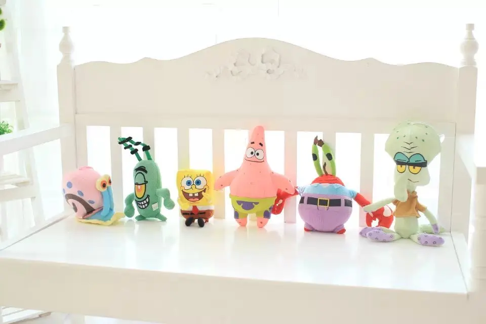 Plush Toys SpongeBob Kids Cartoon Movie Characters Christmas Birthday Gift Toys Stuffed & Plush Animals