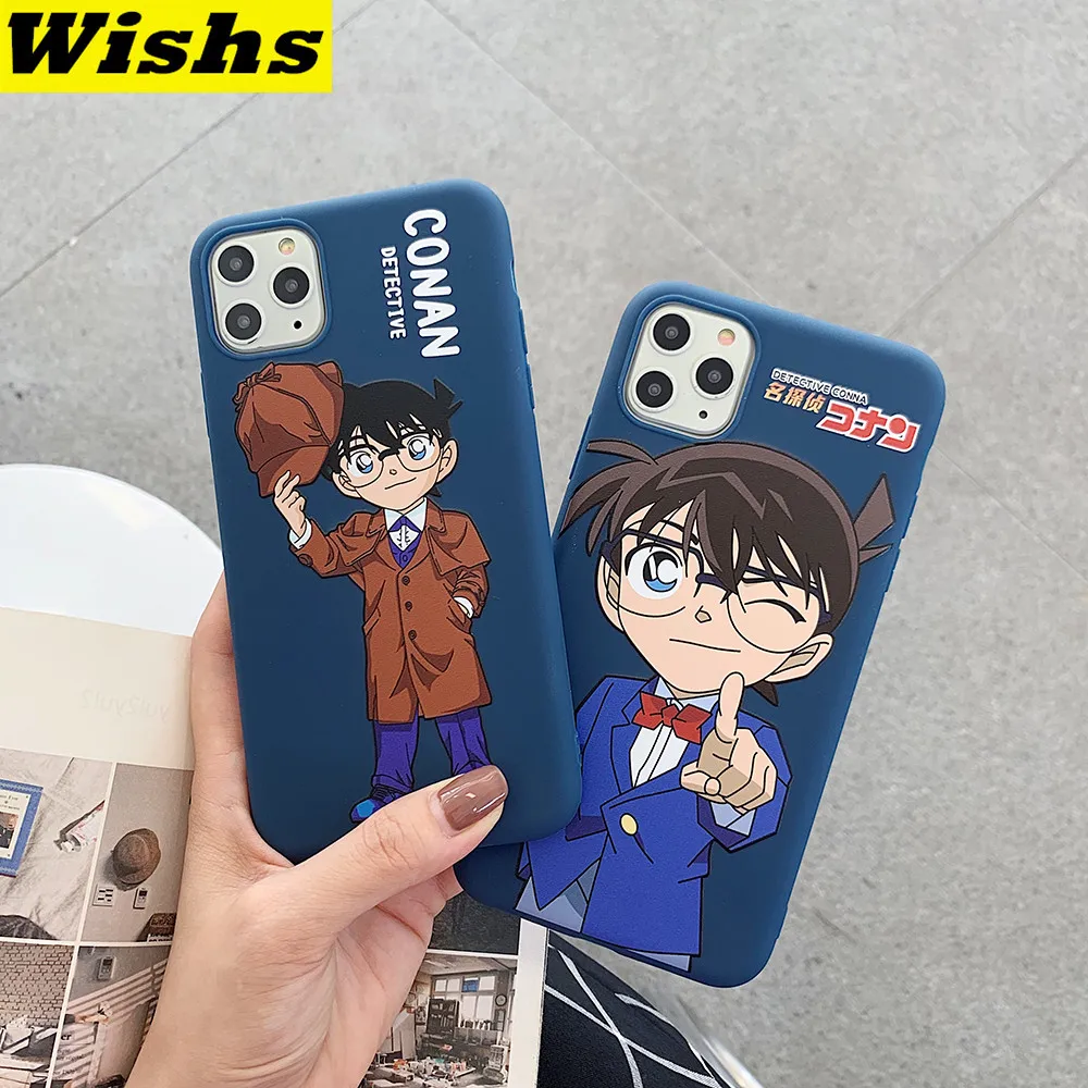 

Cute Cartoon Detective Conan Soft TPU Phone Case For iPhone 11 Pro MAX 7 8 Plus X XS Max XR Soft Silicone Back Cover Coque