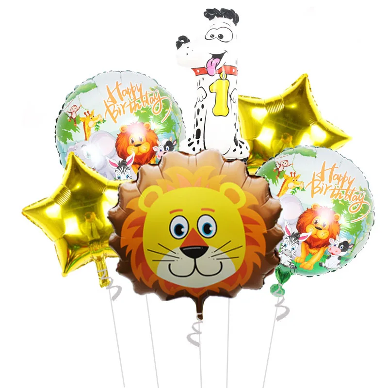 

Jungle Birthday Balloons Animal Number Balloon Lion Baloon Jungle Safari Birthday Ballon Happy Birthday Party Decoration kids