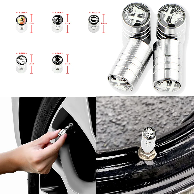 

For Audi TT TTS A4 B8 A3 8P B6 A6 C7 C6 B7 8V Q5 Q7 C5 A5 B5 A7 A1 B9 Q3 8I S4 S5 S6 S7 S8 A8L Q8 E-tron 4pcs Car Tire Valve Cap