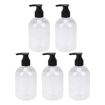 

5 Pcs 350ml Useful Shower Gel Bottles Containers Toiletry Bottles Refillable Shampoo Container Liquid Bottle for Home Bathroom (
