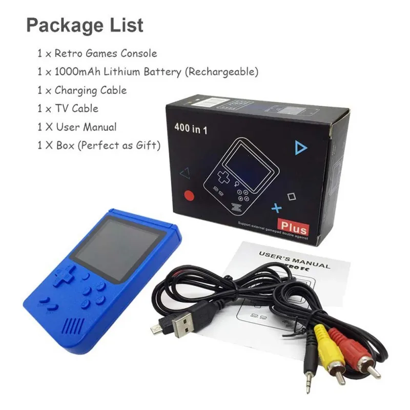 Built-in Portable Video Game Consoles 400 Classic Game Consoles Retro 3.0-inch Screen Portable Video Game Consoles For FC Games