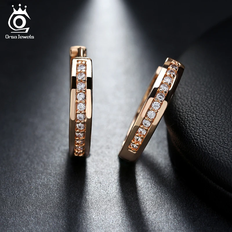 ORSA JEWELS новые модные серьги шампанского золотого и серебряного цвета цирконий