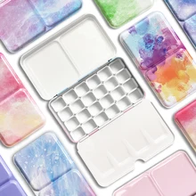 Painting-Storage Tray-Box Supplie Watercolor Empty-Palette Half-Pans Cute for 24/26/52pcs