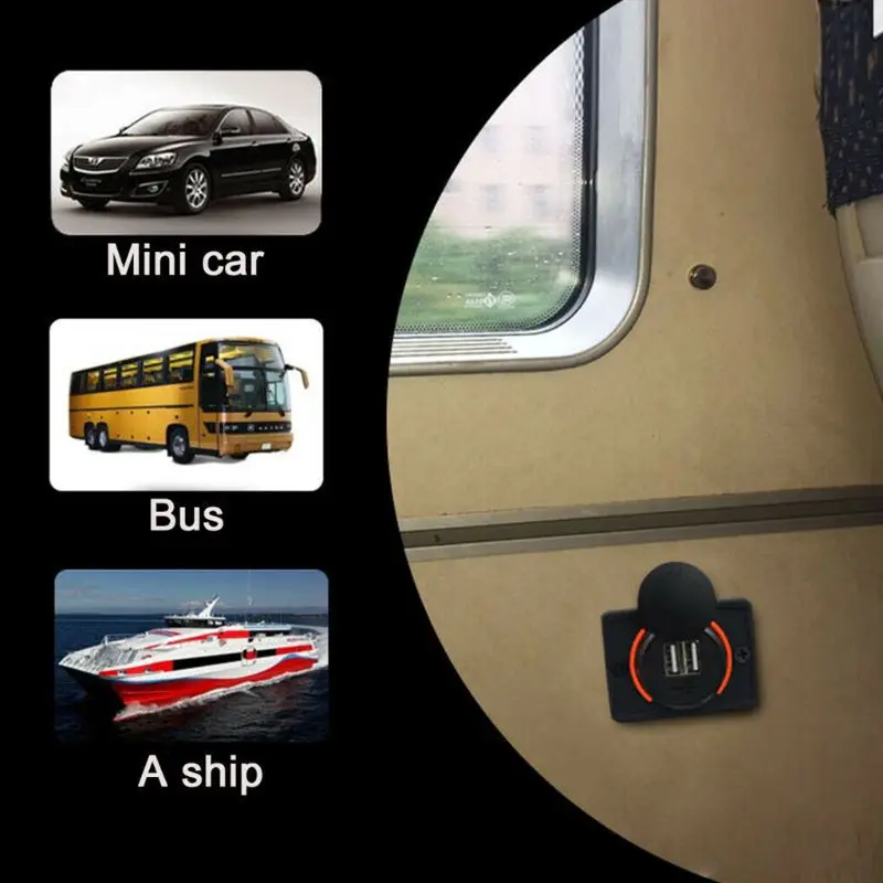 Мини порт с двойным USB портом для зарядки автомобильное зарядное устройство