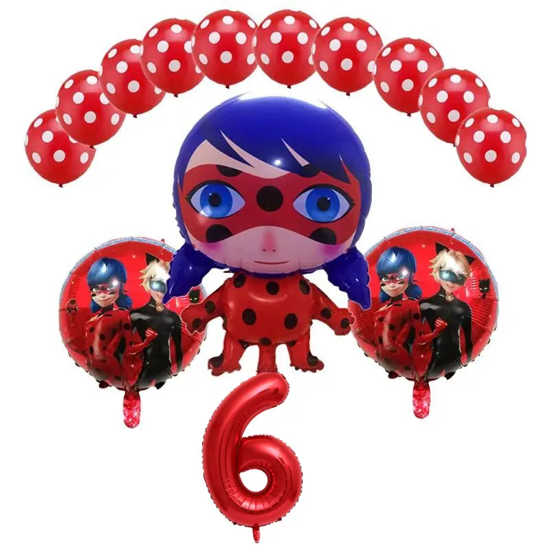 Balloon ZuHe-6-6pcs 6 шт./лот, популярные воздушные шары из фольги в виде божьей коровки, украшения для дня рождения, гелиевый Майларовый шар в виде божьей коровки и 32 дюйма - Цвет: Balloon ZuHe-6-6pcs