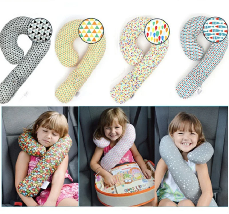 

CDCOTN U-Shaped Safety Seat Pillow Cartoon Cotton Car Seat Belt Shoulder Pads Cover Anti-Friction Neck Protection For Kids Baby