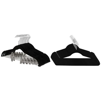 

12 Pcs Flocking Trouser Hangers & 20 Pcs Suits/Shirts/Jackets/Coats 42.5 Cm Flocking Hangers