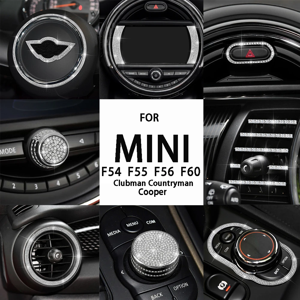 

3D Steering Wheel Sticker Rhinestone Car Interior Sticker Accessories For BMW MINI Cooper F54 F55 F56 F57 F60 Clubman Countryman