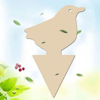 

100 Pcs Birds Shape Double-Sided Insect Trap Yellow Sticky Fruit Fly and Fungus R9JC