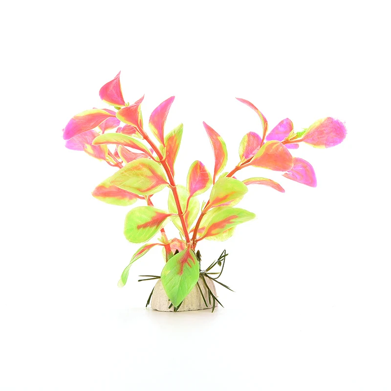 NEW 1Pc 10cm Fish Tank Grass Flower Ornament Decor Landscape Plastic Aquarium Decorations Multicolor Artificial Plants Wholesale