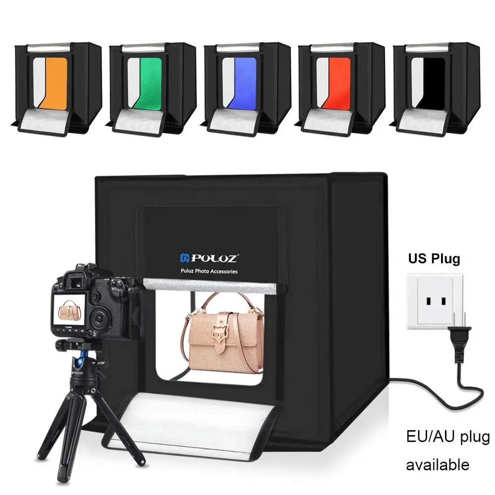 

Photography Accessories LED Lighting 16" Softbox Photo Studio Light Box 40cm lightbox With 6 color Background Tent