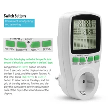 220v digital wattmeter ue plug medidor de energia eletricidade diagrama de custo medição tomada analisador de energia