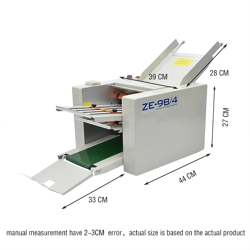고속 접이식 자동 용지, 최대 210x620mm, 접이식 트레이 4 개, 대용량 작업량 220V, 110V, ZE-9B / 4