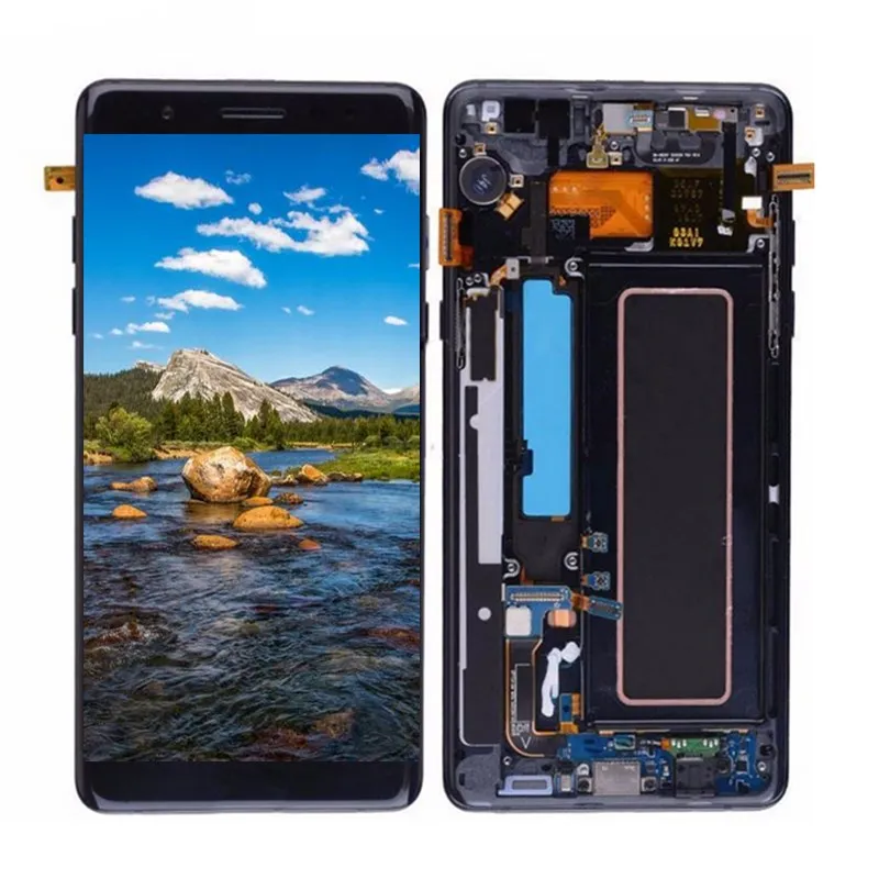 

Super AMOLED 5.7 inch lcds For Samsung Note 7 lcds Note7 N930F N935F With Frame LCD display with Touch screen digitizer Assembly