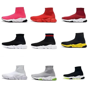 

New Arrivlas Triple S Runners Casual Sports Sneakers Fashion Luxurys Women Men Speed Trainer off-w Black White Red Sock Shoes