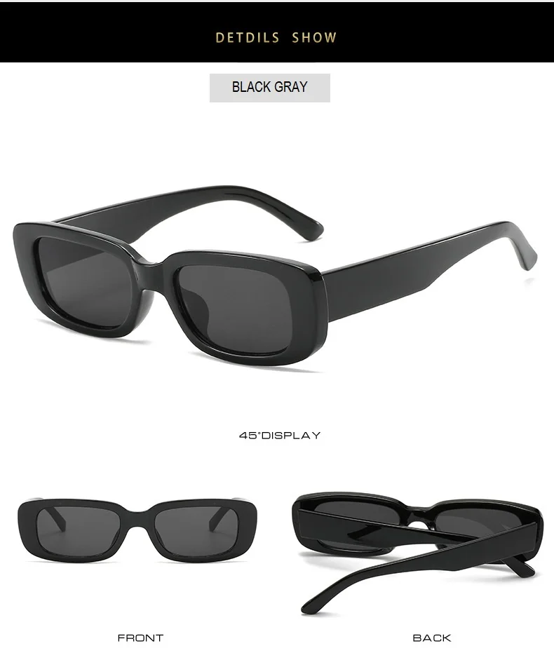Classic Vintage Rectangle Sunglasses Women Brand Design Clear Blue Pink Green Lens Sun Glasses Female  Eyewear UV400_voghion.com