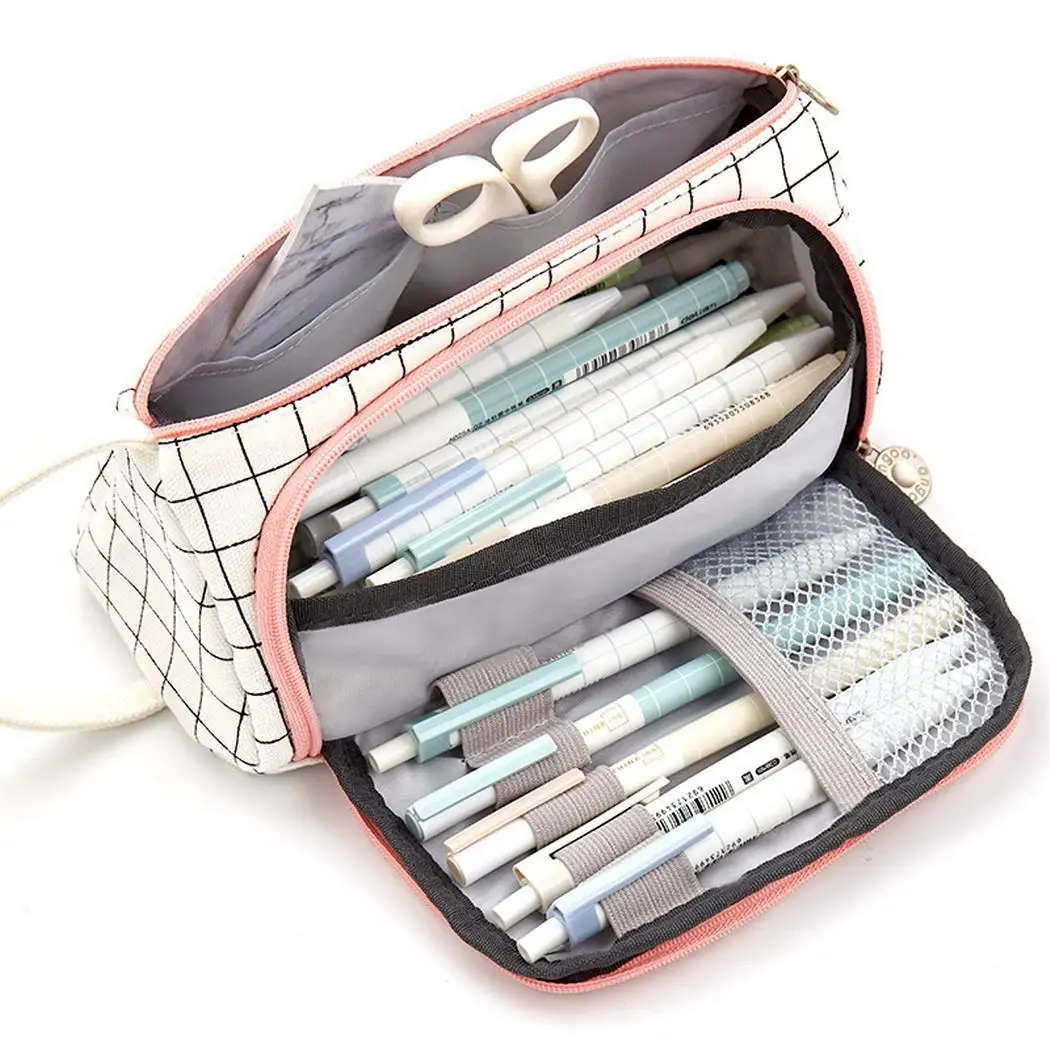 

Pencil Bag Portable Multi-function Large Capacity Student Stationery Box Side Zipper Pen Case Pencils Pouch Pens Storage Pack