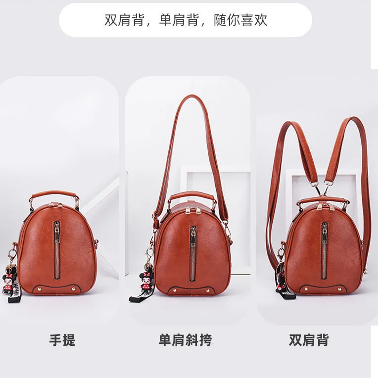 

Genuine Leather Textured Bag Women's Over-the-shoulder Bag Fashion Korean-style Bees Backpack-One-Shoulder Cross-body Versitile