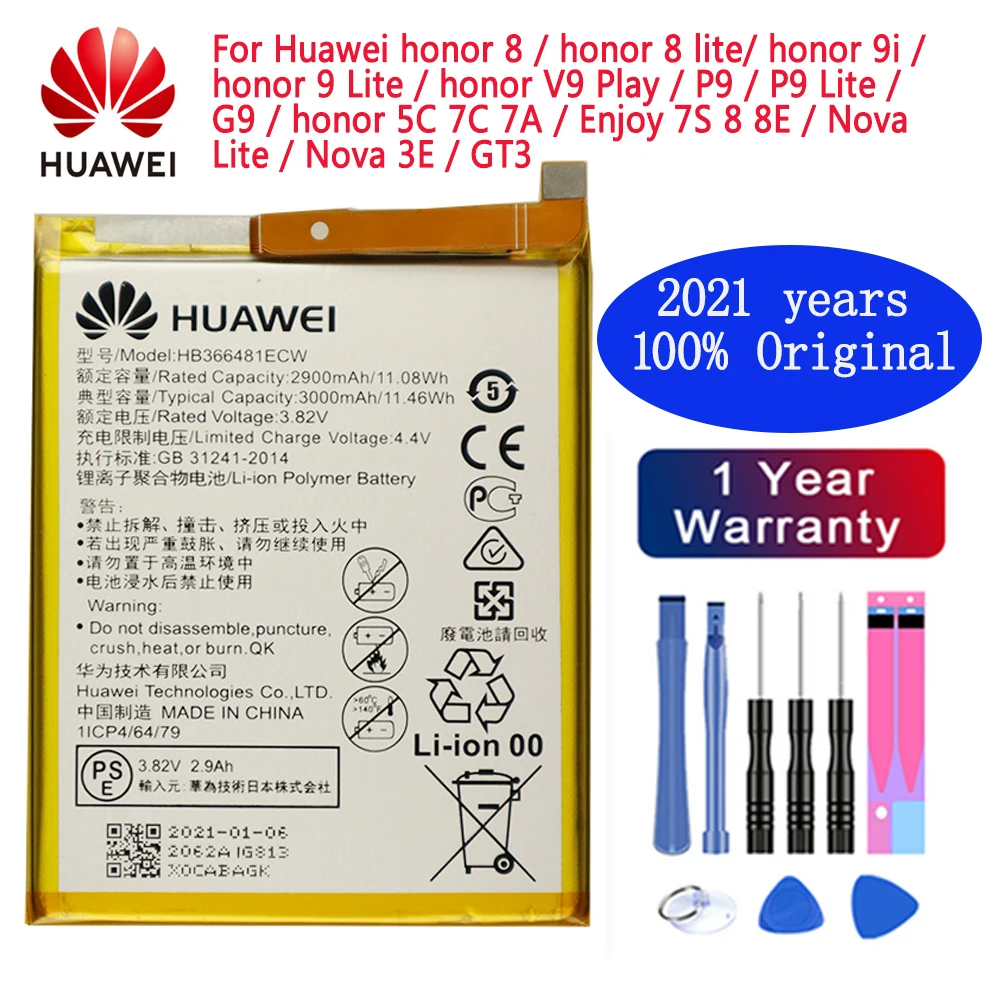 Original HB366481ECW Battery For Huawei Honor 8 FRD-L19 FRD-L10 FRD-L09 FRD-AL00 FRD L19 L10 L09 AL00 P Smart FIG-LX1 FIG-LA1 | Мобильные