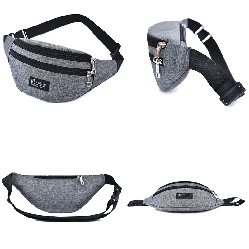 CYSINCOS Casual Waist Bag For Women Men Waist Bag Colorful Unisex Waistbag Belt Bag Fashion Mobile Phone Zipper Pouch Packs Belt