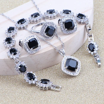 

Zirconia Wedding Bridal Jewelry Sest For Women Costume Jewellery 925 Sterling Silver Ring Earrings Pendant Bracelet Necklace Set