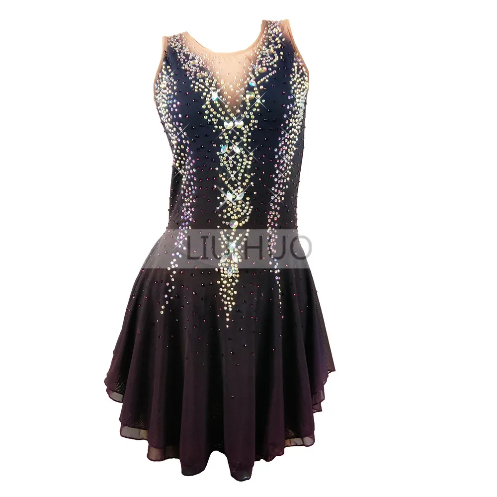 Women's Ice Skating Dress - Elegant Blue Competition Costume For Figure Skating