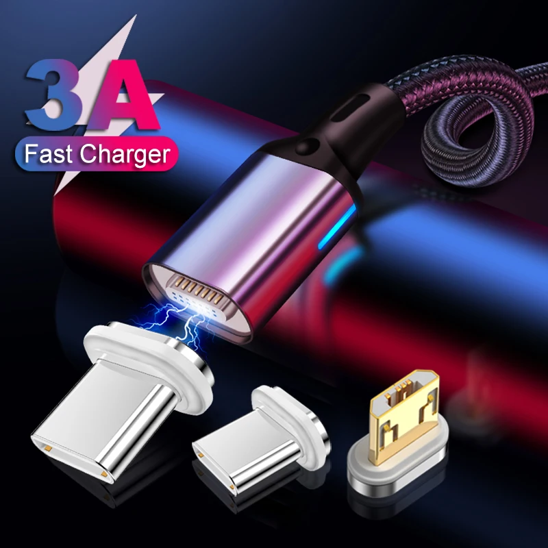 

Magnetic Cable Micro USB Type C Cable 3A Fast Charging Magnetic Charger Magnetic USB Charge Cable For Huawei Mate20 Pro Samsung