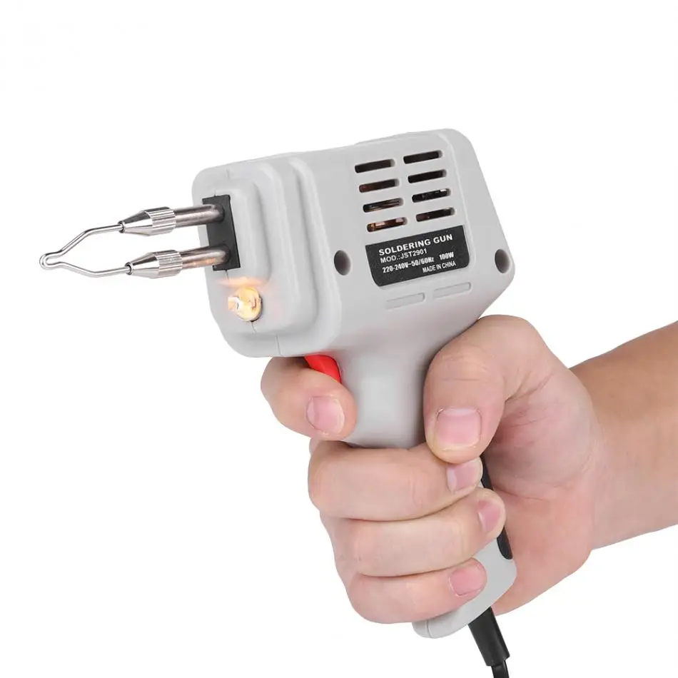 Electrical Soldering Iron Gun Hot Air Heat Gun Hand Welding Tool With Solder Wire Welding Repair Tools Kit EU 220V 100W