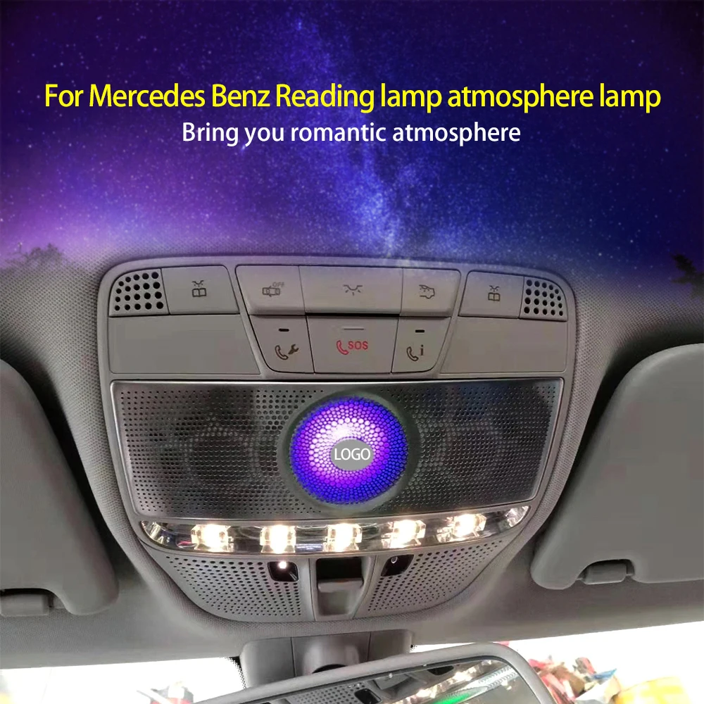 Светильник на крышу салона автомобиля для Benz W205 светящийся светильник для чтения Mercedes атмосферная лампа с твитером