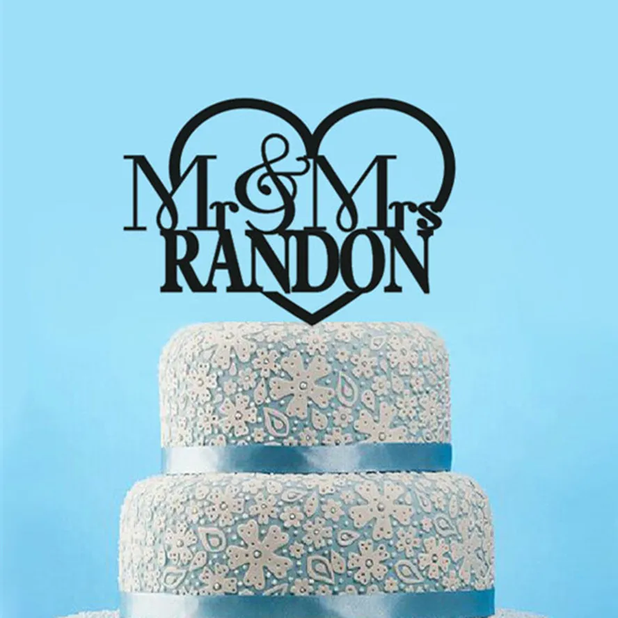 

Personalized Musical Note mr & mrs Wedding Cake Topper Custom Surname Cake Topper Engagement Marriage Cake Decoration