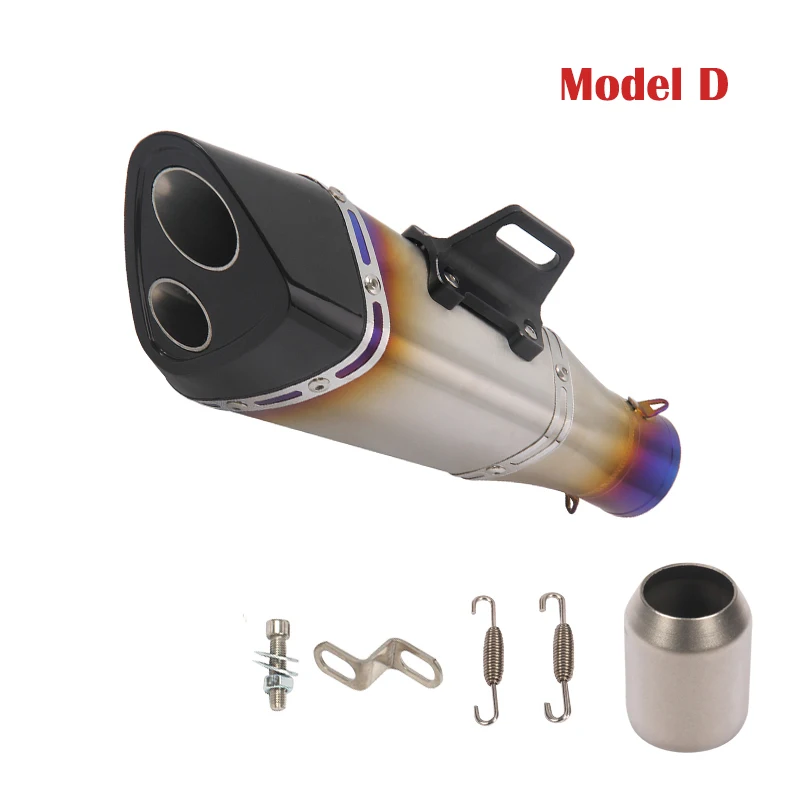 51mm Motorcycle Dual-outlet Pipe Exhaust Muffler Vent Pipe for ATV Dirt Street Bike Stainless Steel - Image 4