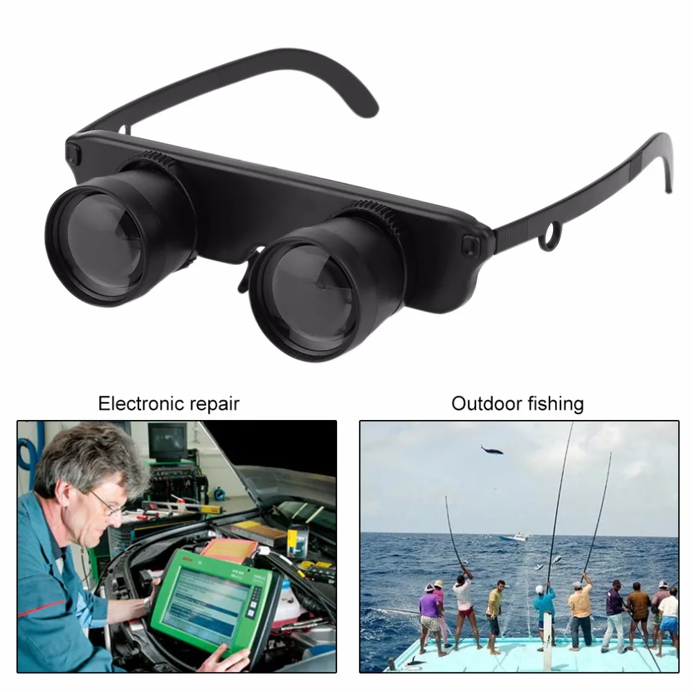Лучшие 3X28 двойные очки Стиль Открытый рыболовный бинокль оптика очки рыболовный бинокль лупа измерительный инструмент