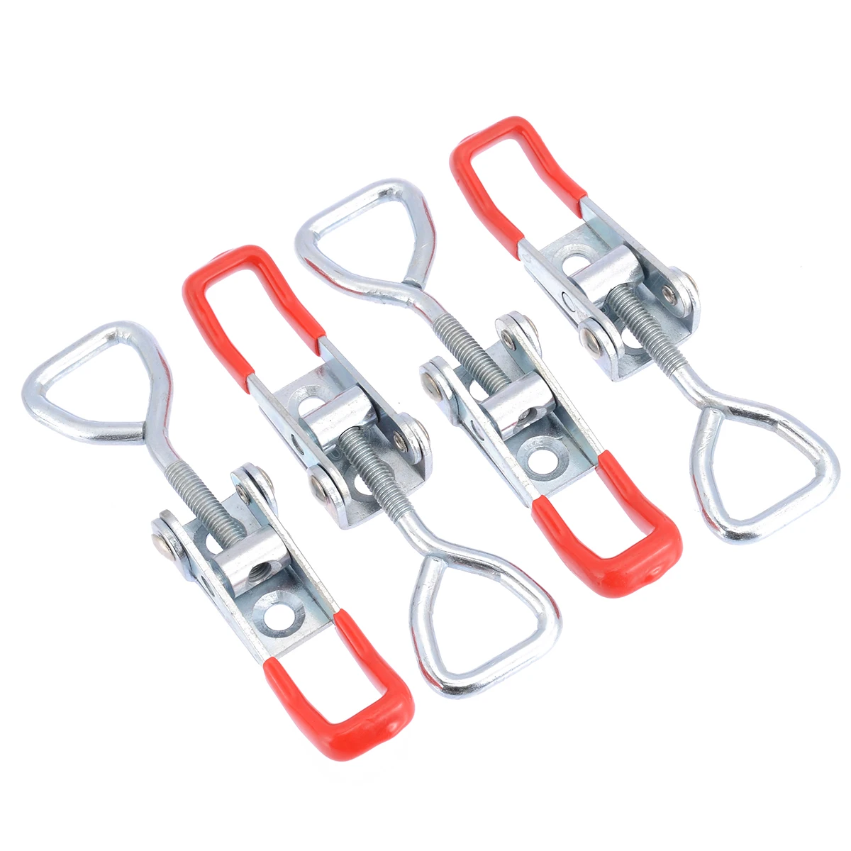 4Pcs Adjustable Cabinet Boxes Lever Handle Clamp Silver Tool For Office Home Shop Toggle Latch Catches Lock Hasps