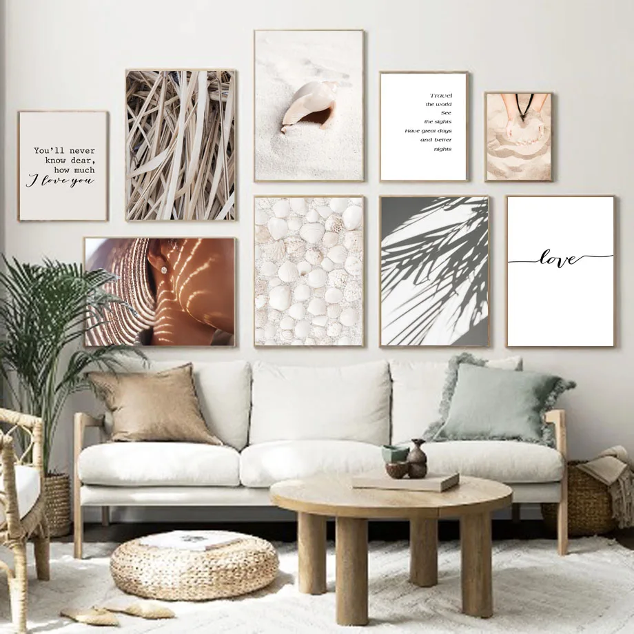 

Autumn Plant Beach Shell Black Girl Quotes Wall Art Canvas Painting Nordic Poster And Prints Wall Pictures For Living Room Decor