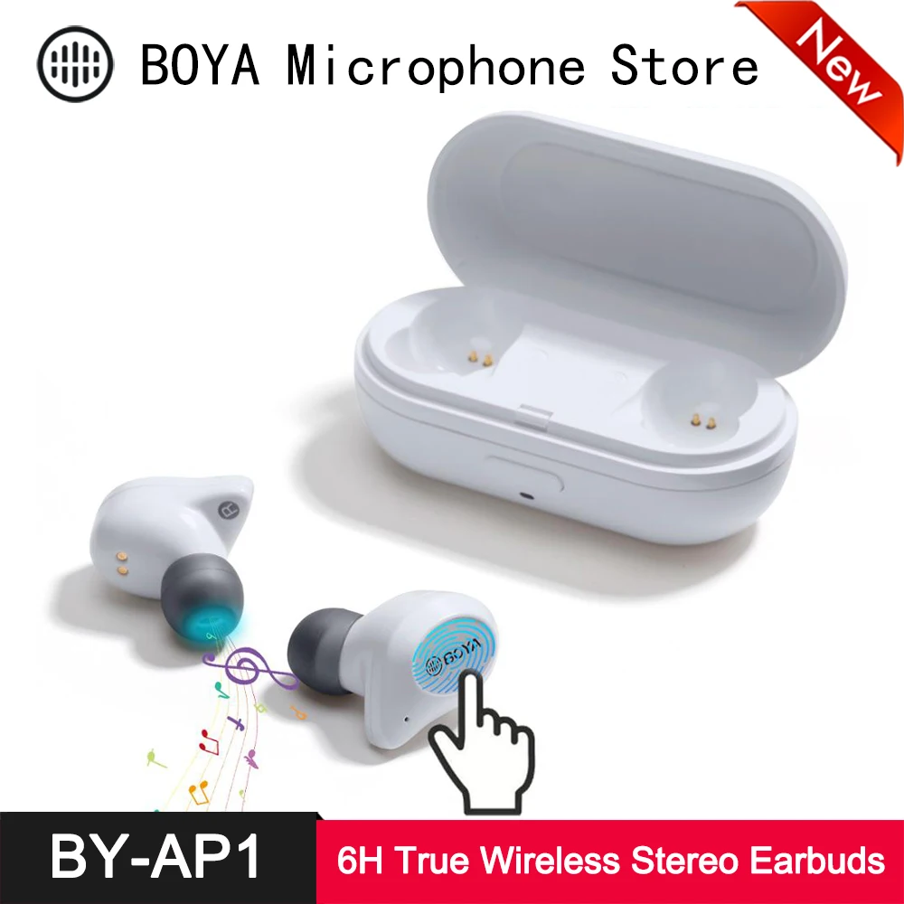 BOYA BY AP1 настоящие Беспроводные стереонаушники 6H цикл воспроизведения