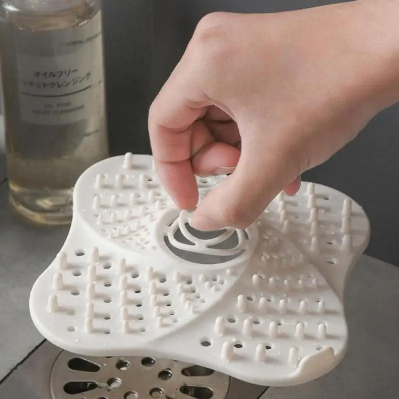 

Durable Silicone Sink Hair Filter Strainer Catcher Multilayer Filtration of Hair Stains Plug Water Stopper Floor Drain