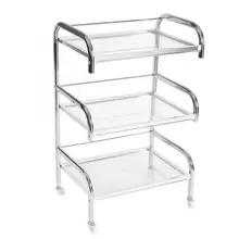 Профессиональное Гальваническое закаленное стекло колесо качения стеллаж для хранения Красота тележка иструмент для парикмахерской