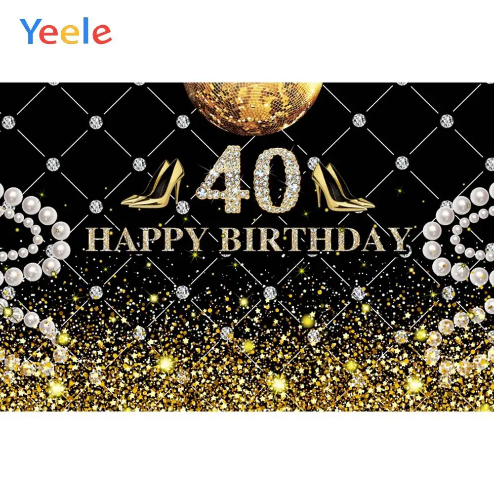 

Yeele 40th 50th Birthday Party Decor Glitter Retro Photography Backdrops Personalized Photographic Backgrounds For Photo Studio