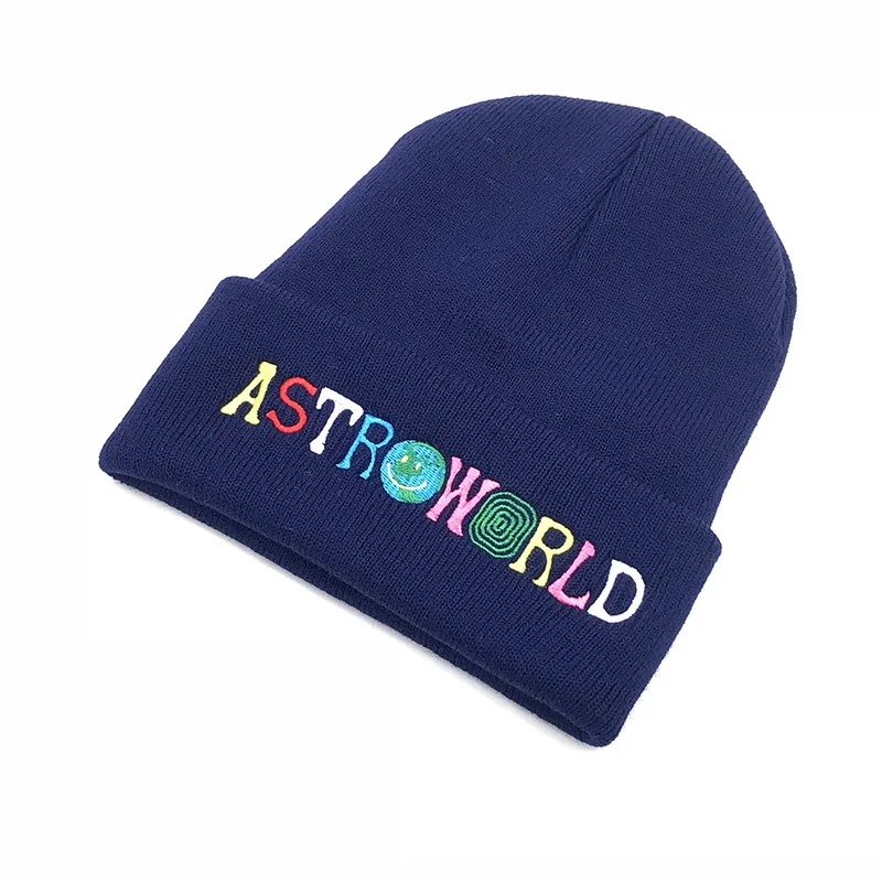 Astroworld, зимняя шапка, вязаная шапка для женщин и мужчин, вышивка, уличная, Skullies Beanies, шапки, одноцветные, теплые, спортивные, лыжные, повседневные Шапки