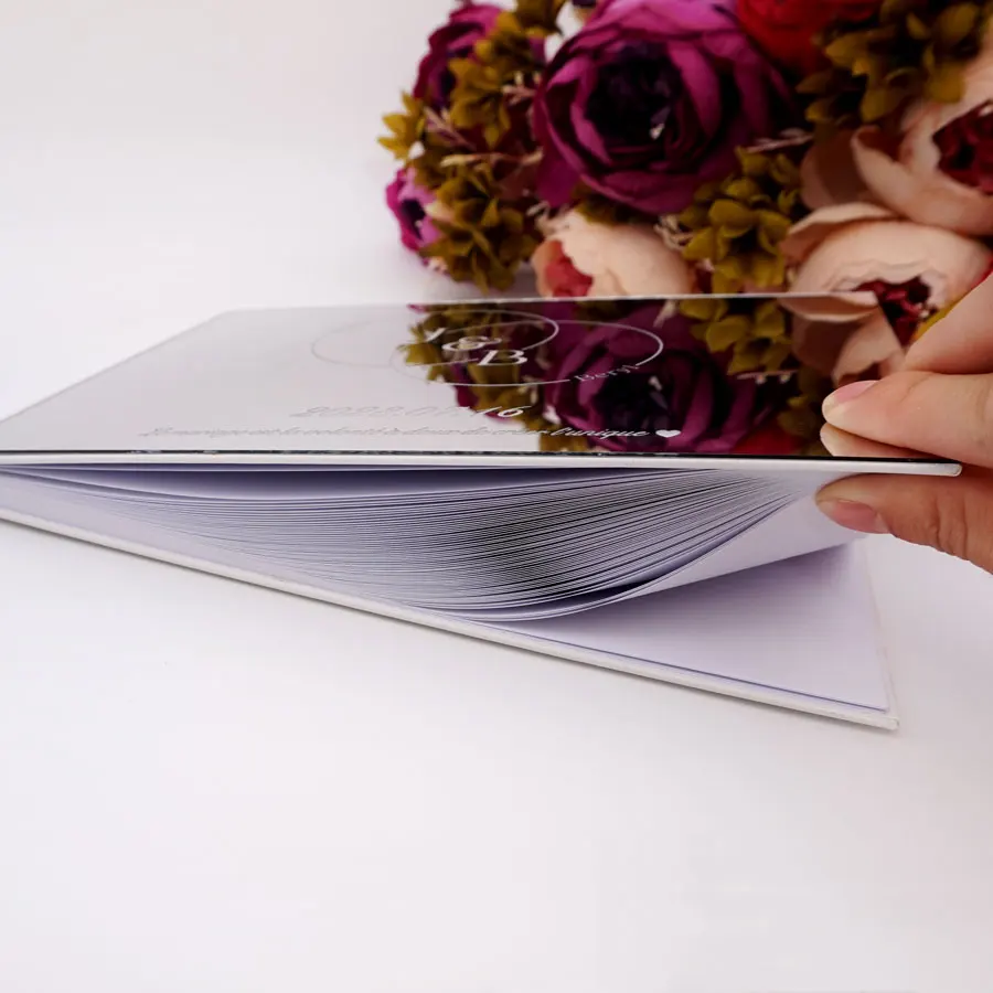 Wedding Personalized Acrylic Mirror Marriage Guest-Book Engagement Memorial Bridal Shower Book