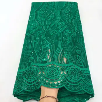 

Green Embroidered French Nigerian Laces Fabrics High Quality Tulle African Laces Fabric Wedding African French Tulle Lace 12315
