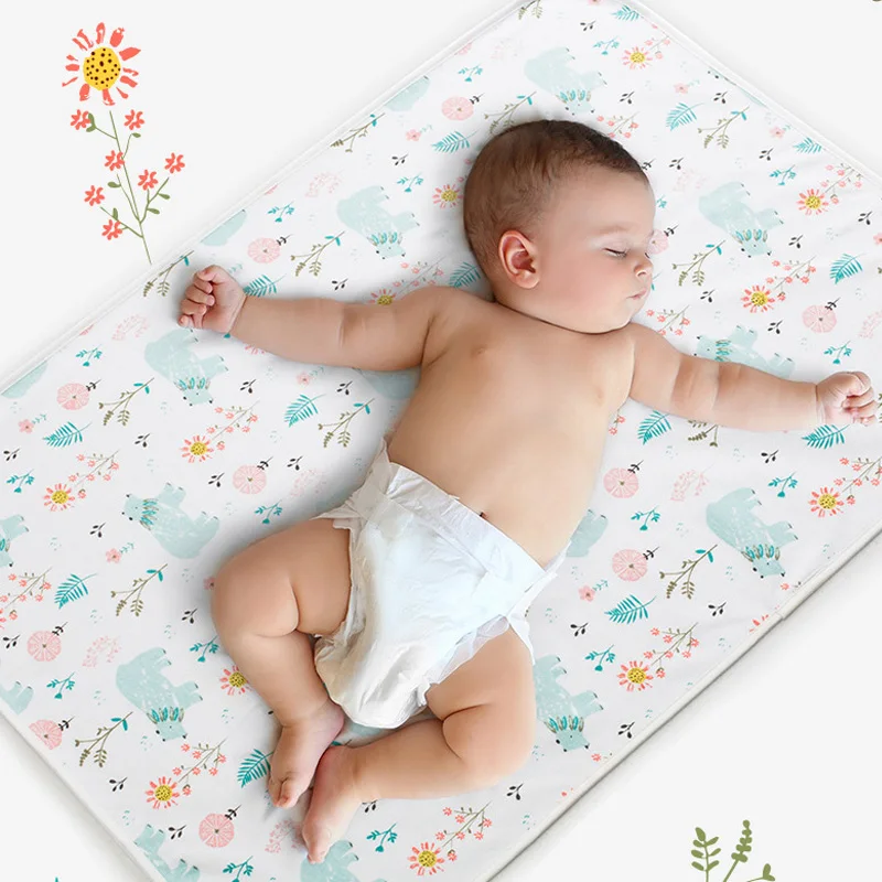 Changing-Mat Baby-Diaper Newborn Waterproof Cover Reusable Cotton for Floor