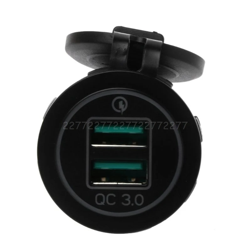 Двойной USB Quick Charge 3,0 светодиодный быстрое зарядное устройство для 12 V/24 V автомобиля лодки мотоцикла SUV автобуса грузовика морской S18 19 Прямая поставка